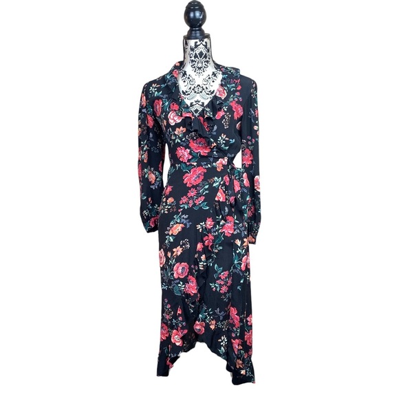 MAJE Rosetina Floral  Ruffle Wrap Dress - Picture 5 of 8